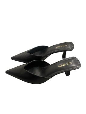 Steve Madden Black Pointed Slip-On Mule Heels Sz 8.5